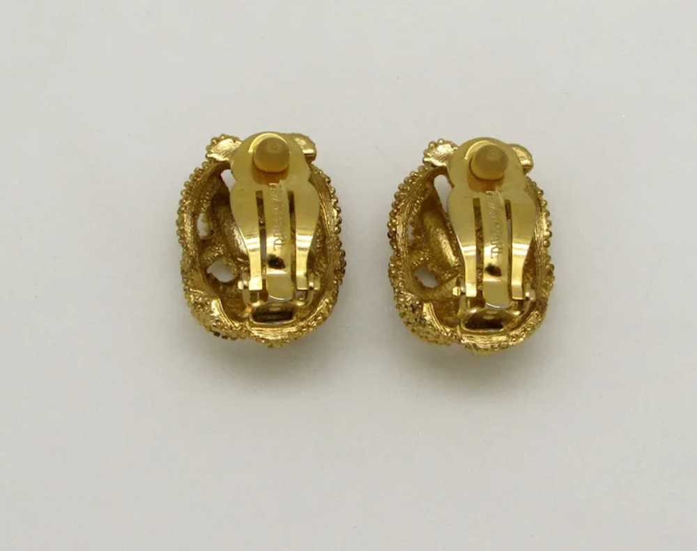 Erwin Pearl Braided Goldtone Metal Earrings - image 2