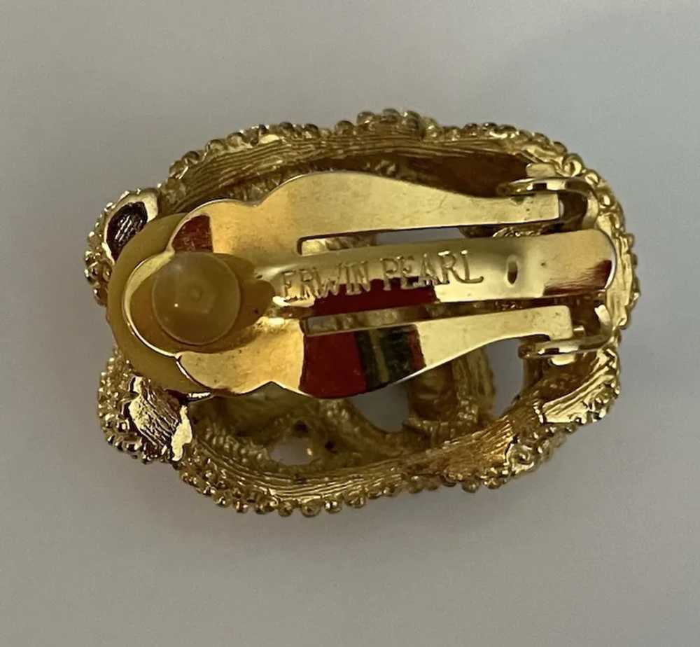 Erwin Pearl Braided Goldtone Metal Earrings - image 4