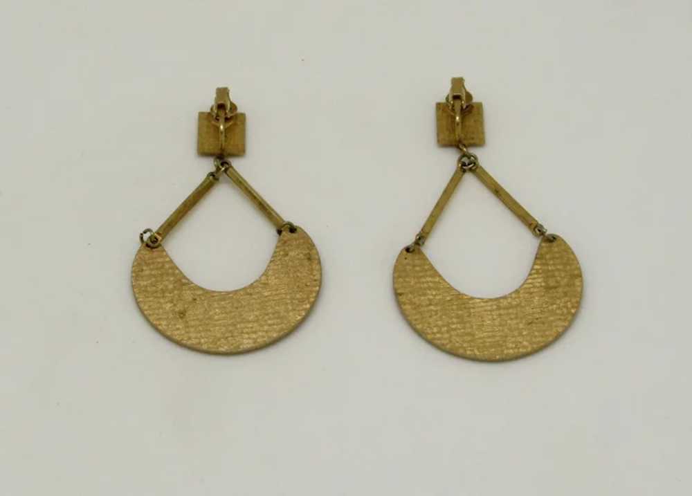 1970 Enameled Pendulum Earrings - image 3