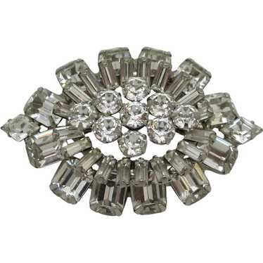 Weiss Layered Multi Shaped Rhinestone Brooch