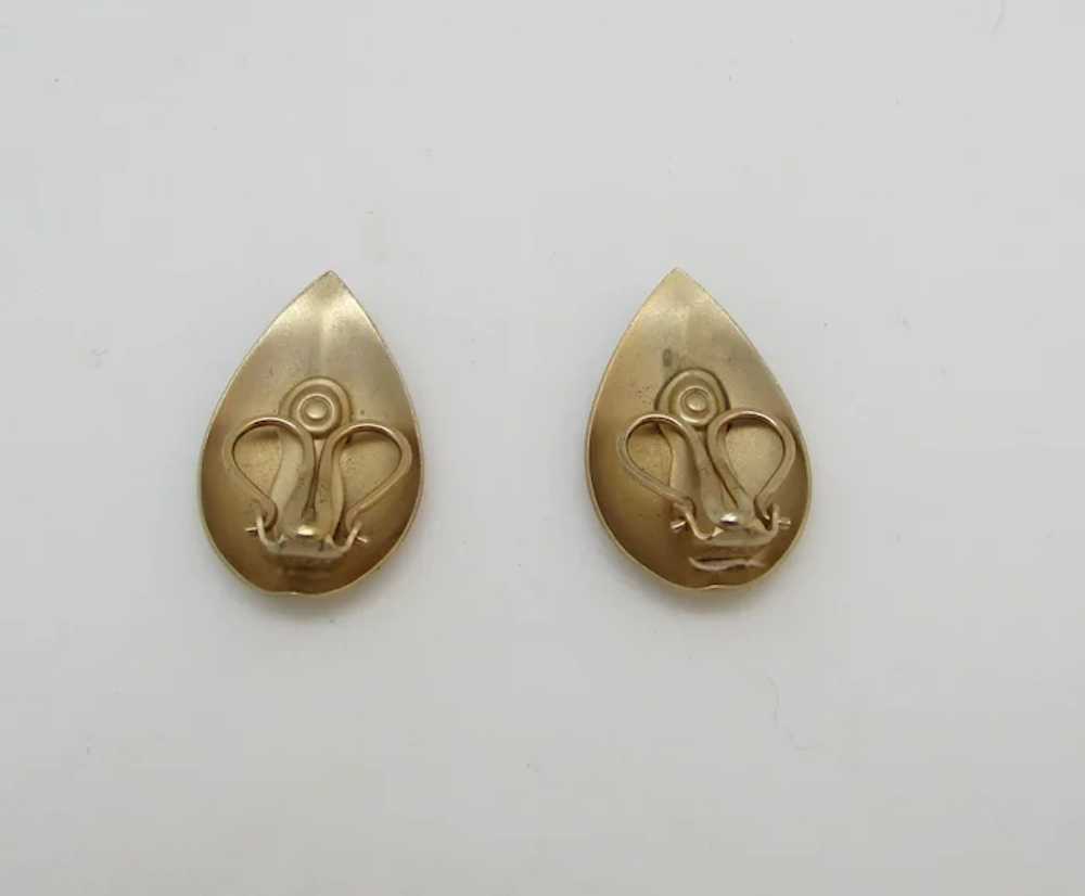 Napier Brushed Goldtone Metal Leaf Earrings - image 3
