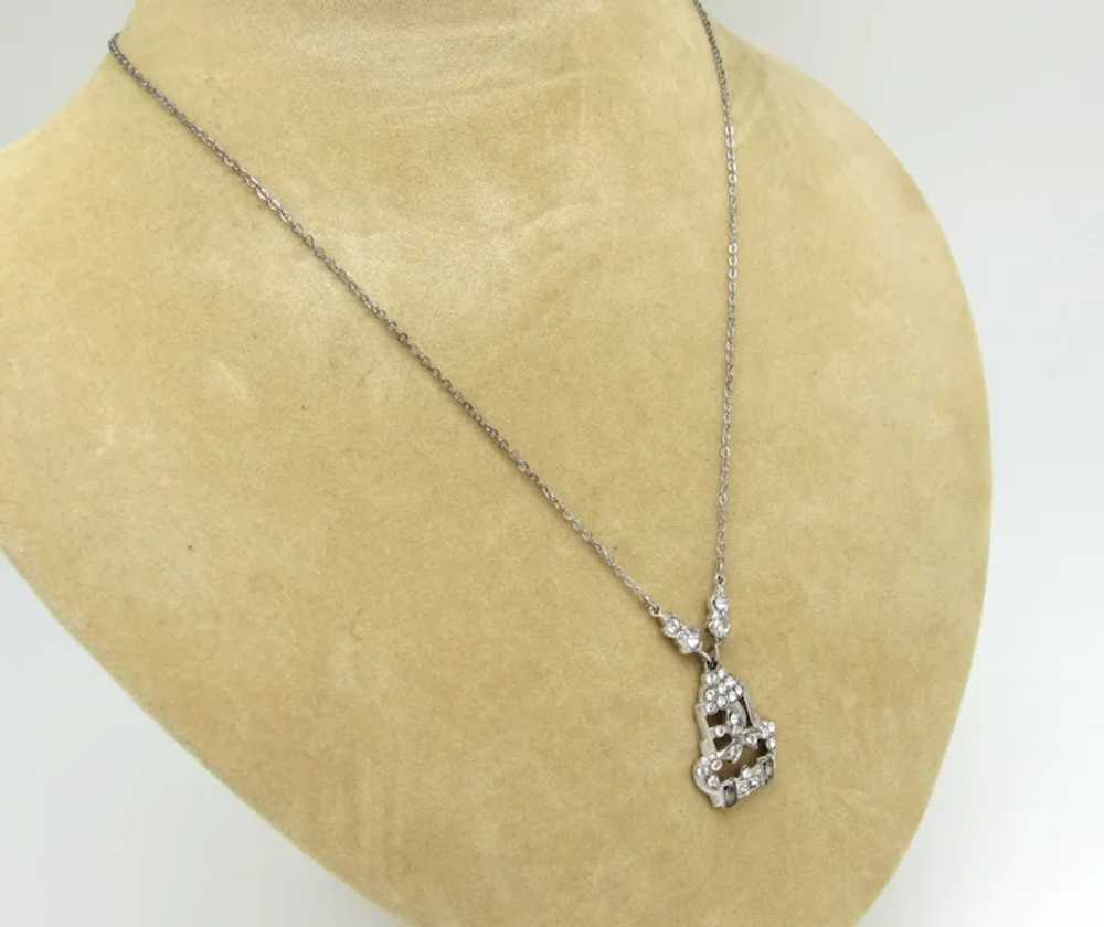 Sterling Edwardian Flower Vase Pendant Necklace - image 3