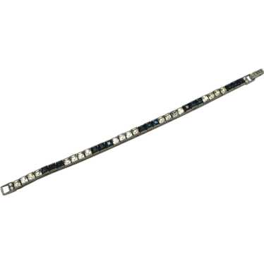 Otis Sterling Art Deco Bracelet with Blue and Cle… - image 1
