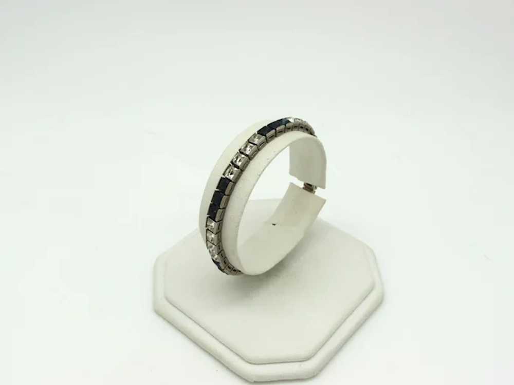 Otis Sterling Art Deco Bracelet with Blue and Cle… - image 3