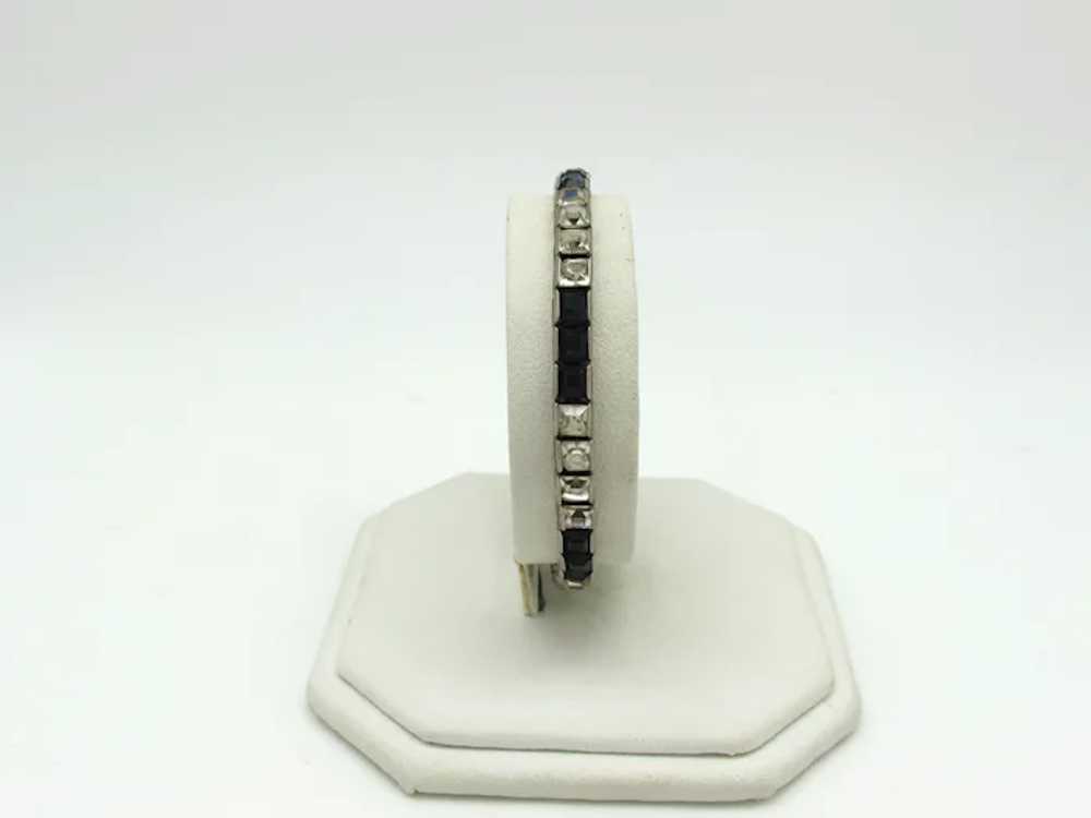 Otis Sterling Art Deco Bracelet with Blue and Cle… - image 5