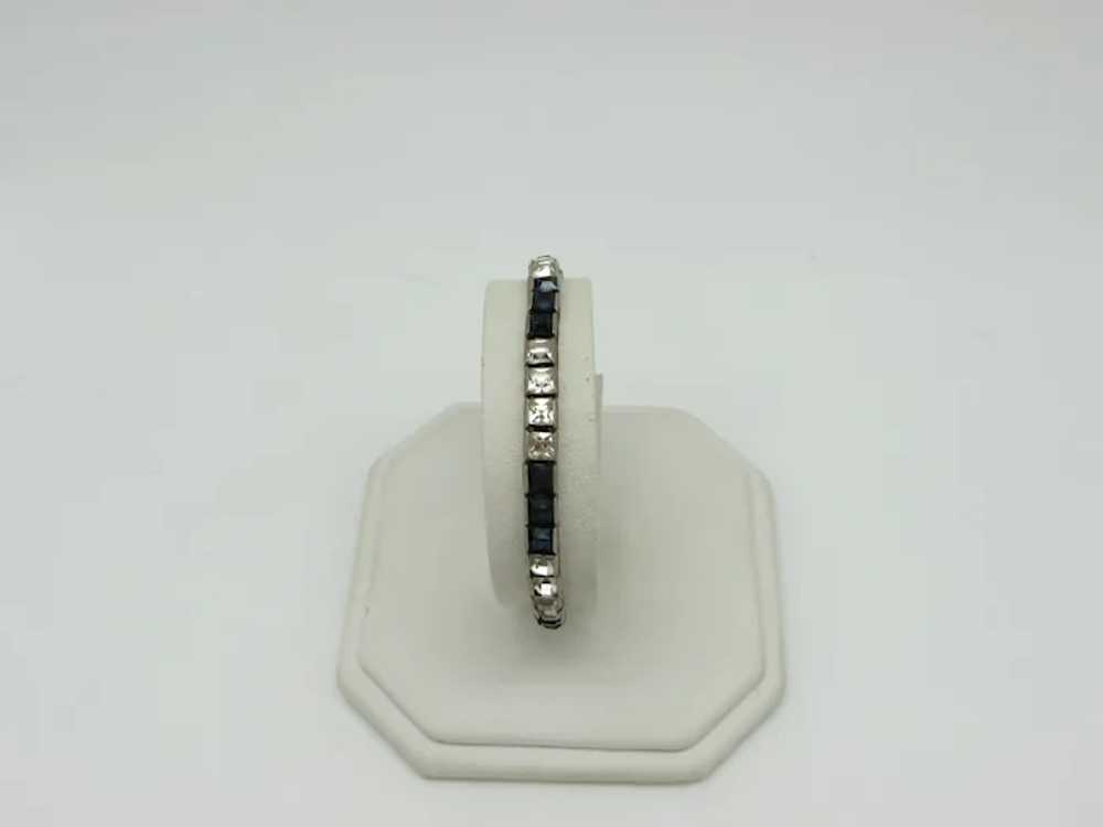 Otis Sterling Art Deco Bracelet with Blue and Cle… - image 7