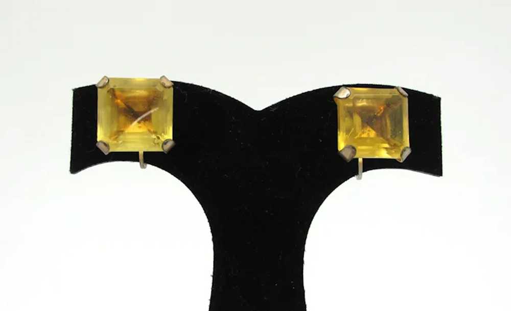 Citrine Faceted Glass Earrings - image 2
