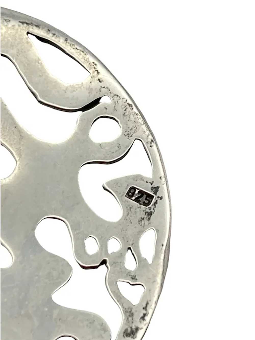 Vintage Italian Sterling Silver Modernist Pendant… - image 7