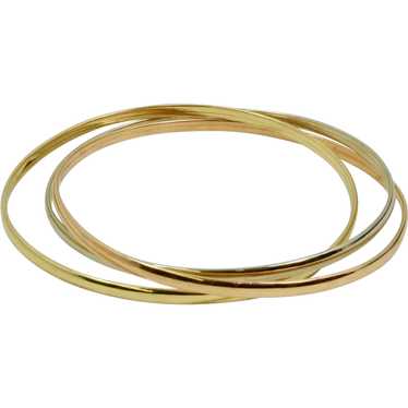 18k Solid Three-Color Gold Slip-On Bangles Bracele