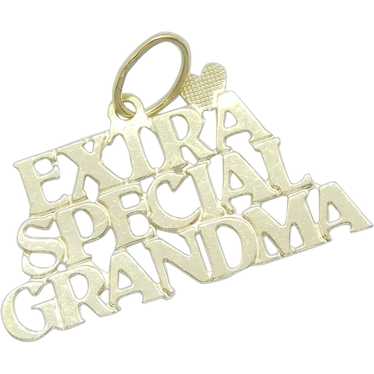 "Extra Special Grandma" Charm 14k Yellow Gold