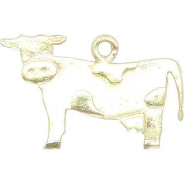 Vintage Cow Charm 14k Yellow Gold - image 1