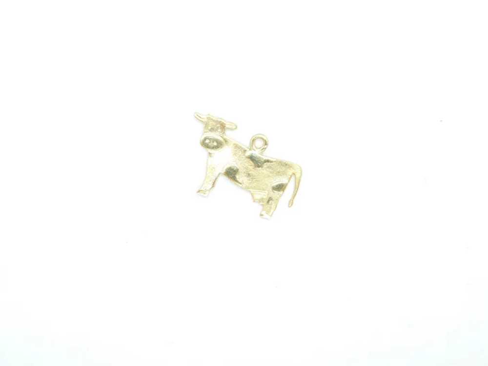 Vintage Cow Charm 14k Yellow Gold - image 4