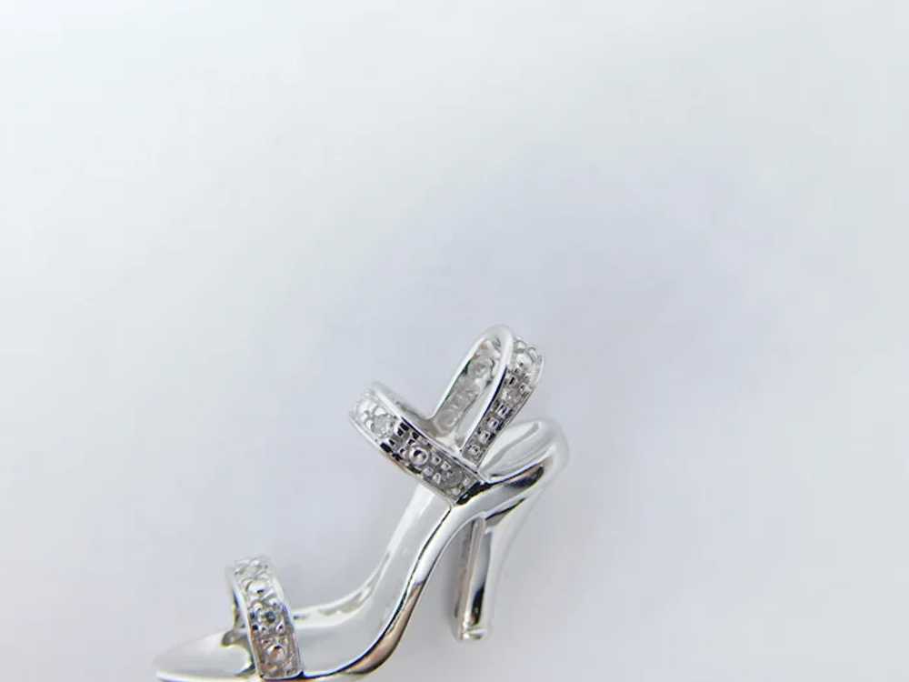 .05 ctw Diamond High Heel Sandal Charm / Pendant … - image 5
