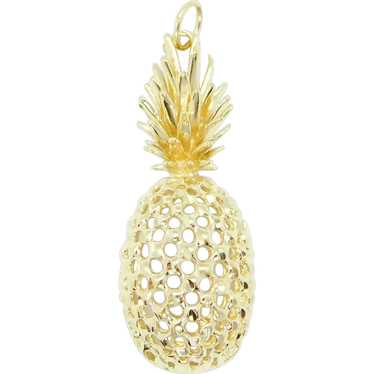 Big Pineapple Charm / Pendant 14k Yellow Gold - image 1