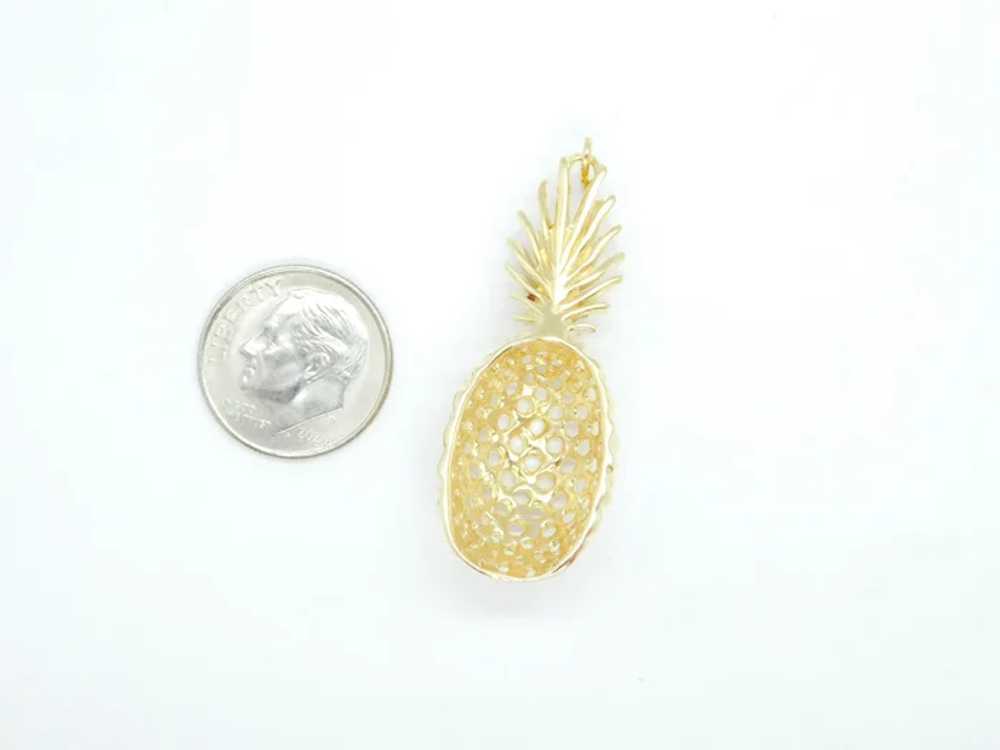 Big Pineapple Charm / Pendant 14k Yellow Gold - image 3