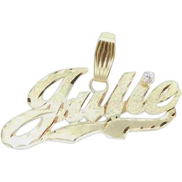 .06 Carat Diamond Julie Nameplate Pendant 14k Yell