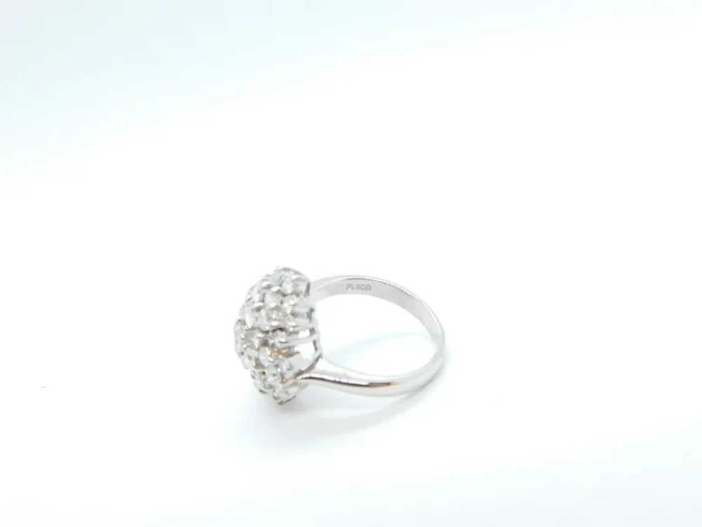 Vintage 2.01 ctw Diamond Cluster Ring Platinum - image 5