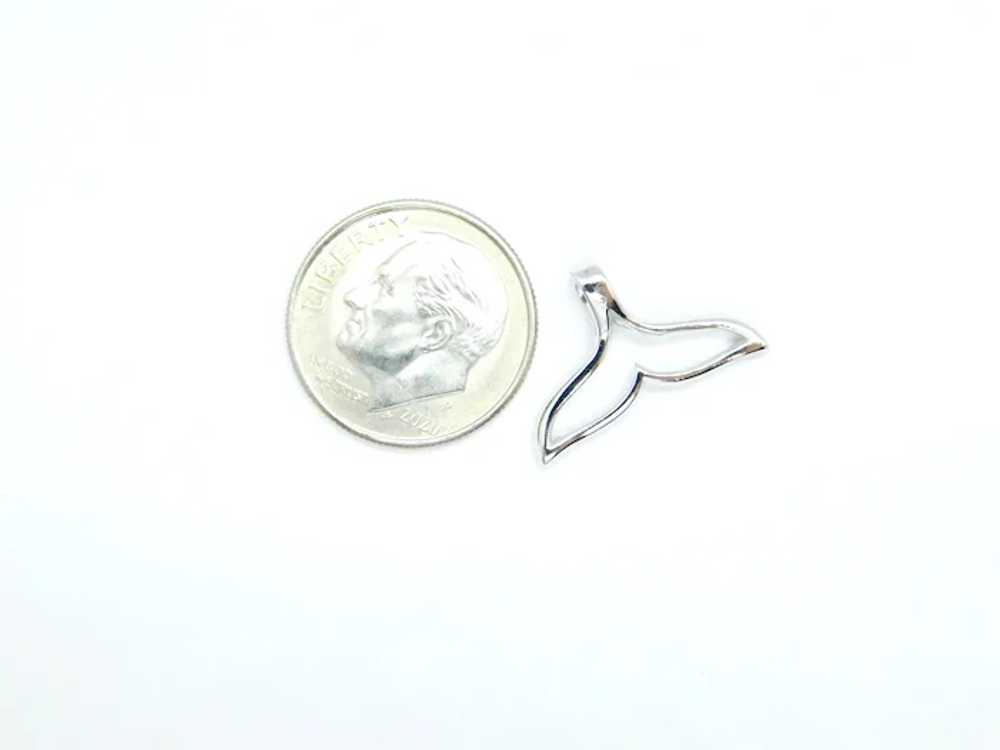 .16 ctw Diamond Whale Tail Outline Pendant 14k Wh… - image 3