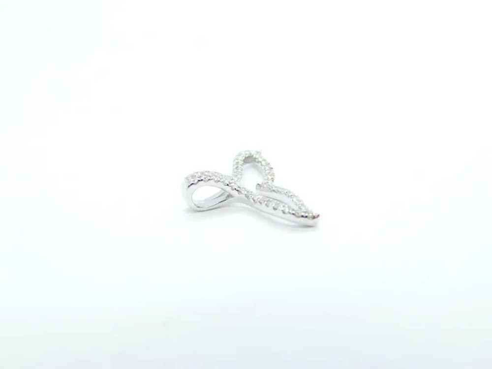 .16 ctw Diamond Whale Tail Outline Pendant 14k Wh… - image 4