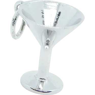 Silver Toned Martini Glass Business Card Holder - Kiola Designs