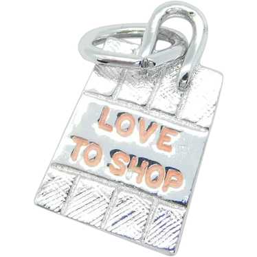 Love To Shop Bag Charm Sterling Silver