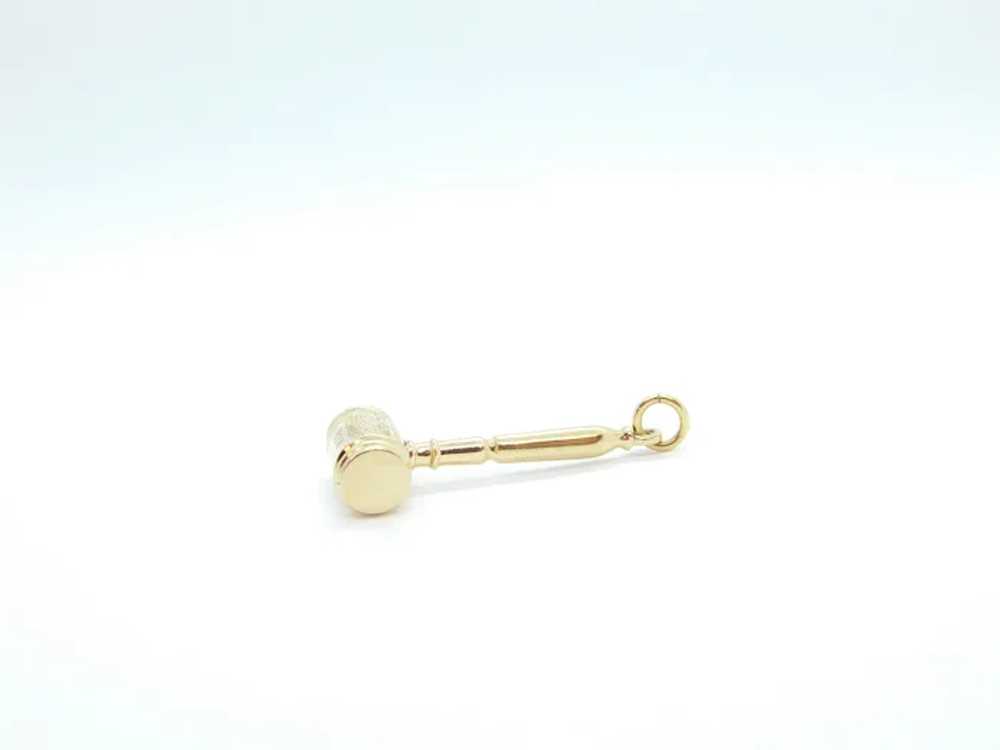 Vintage Judges Gavel Charm 10k Yellow Gold - Gem