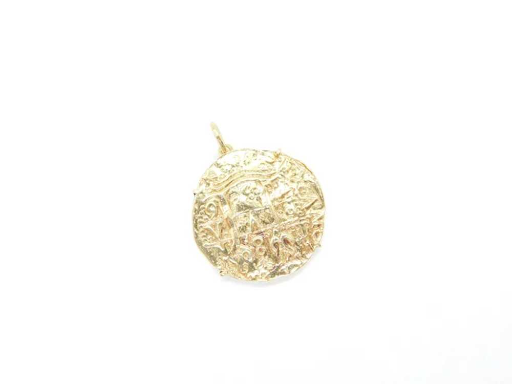 Shipwreck Coin Pendant 14k Yellow Gold - image 2