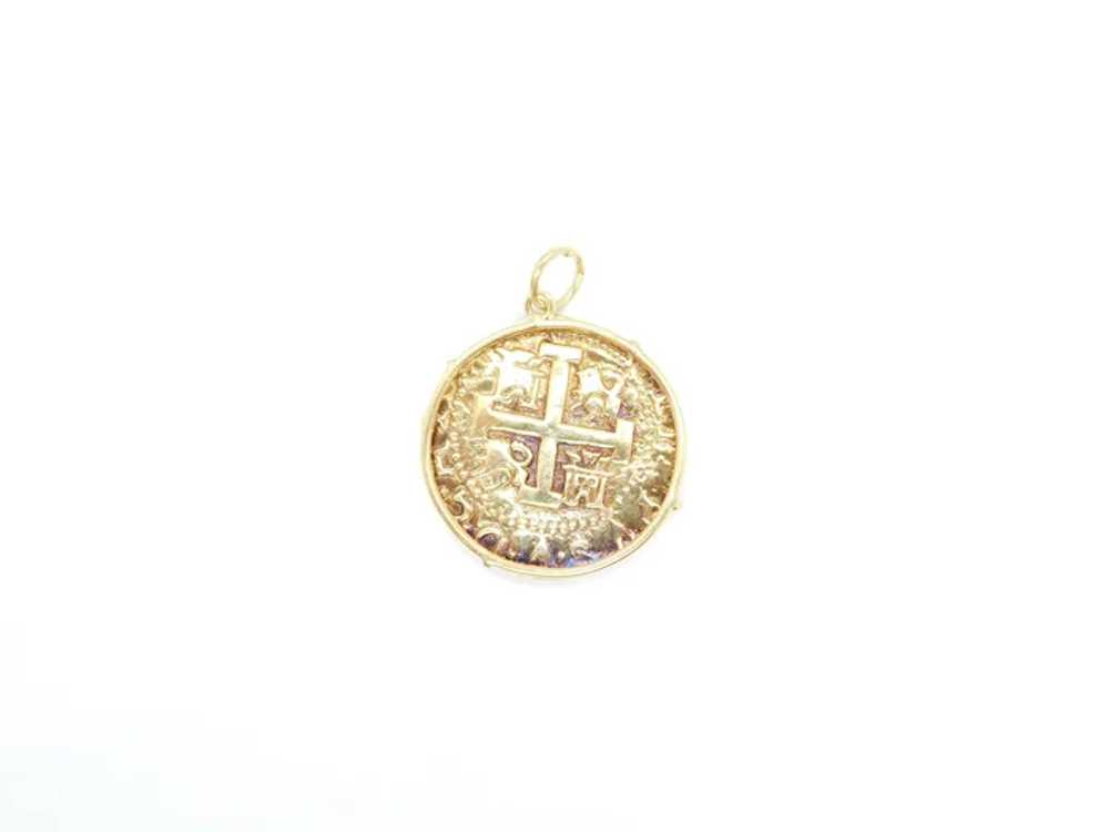 Shipwreck Coin Pendant 14k Yellow Gold - image 3