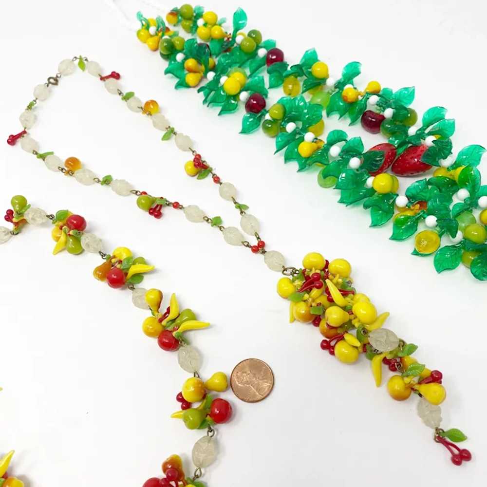 582 Set of Vintage Plastic Fruit Cluster Necklaces - image 2