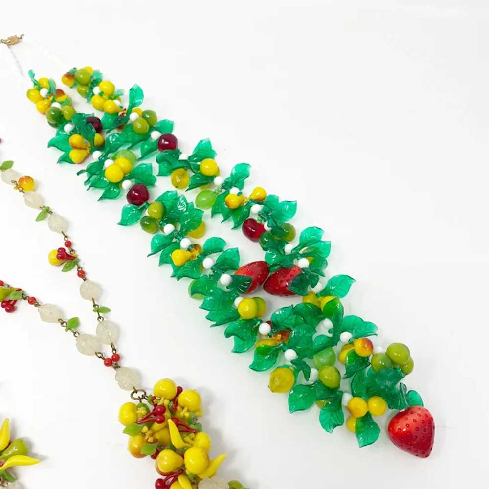 582 Set of Vintage Plastic Fruit Cluster Necklaces - image 4