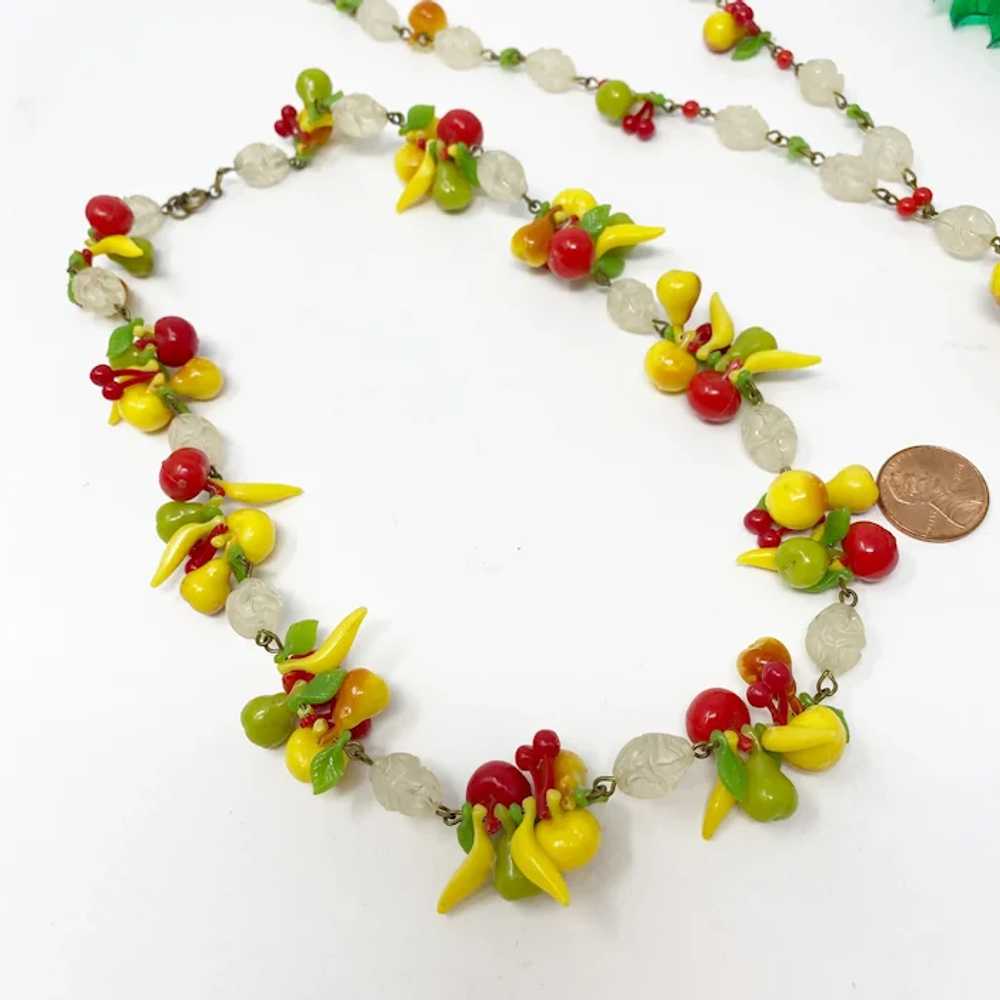 582 Set of Vintage Plastic Fruit Cluster Necklaces - image 5