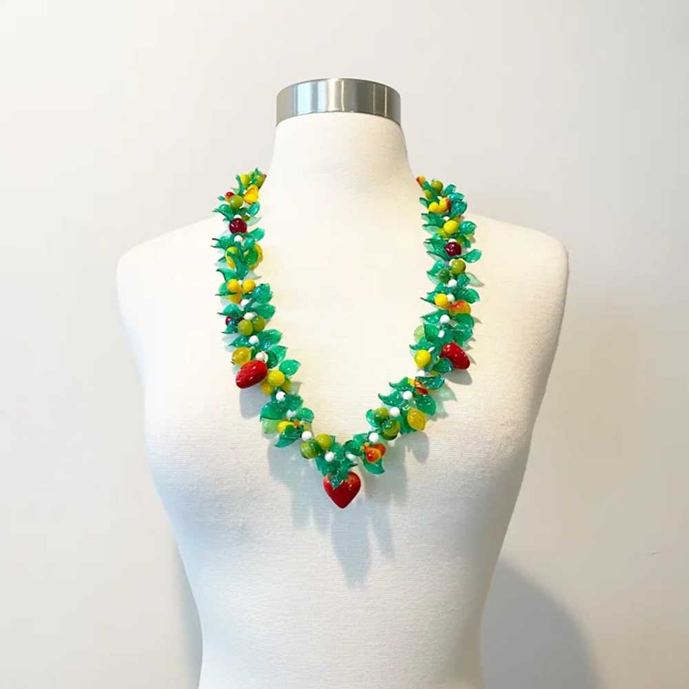 582 Set of Vintage Plastic Fruit Cluster Necklaces - image 6