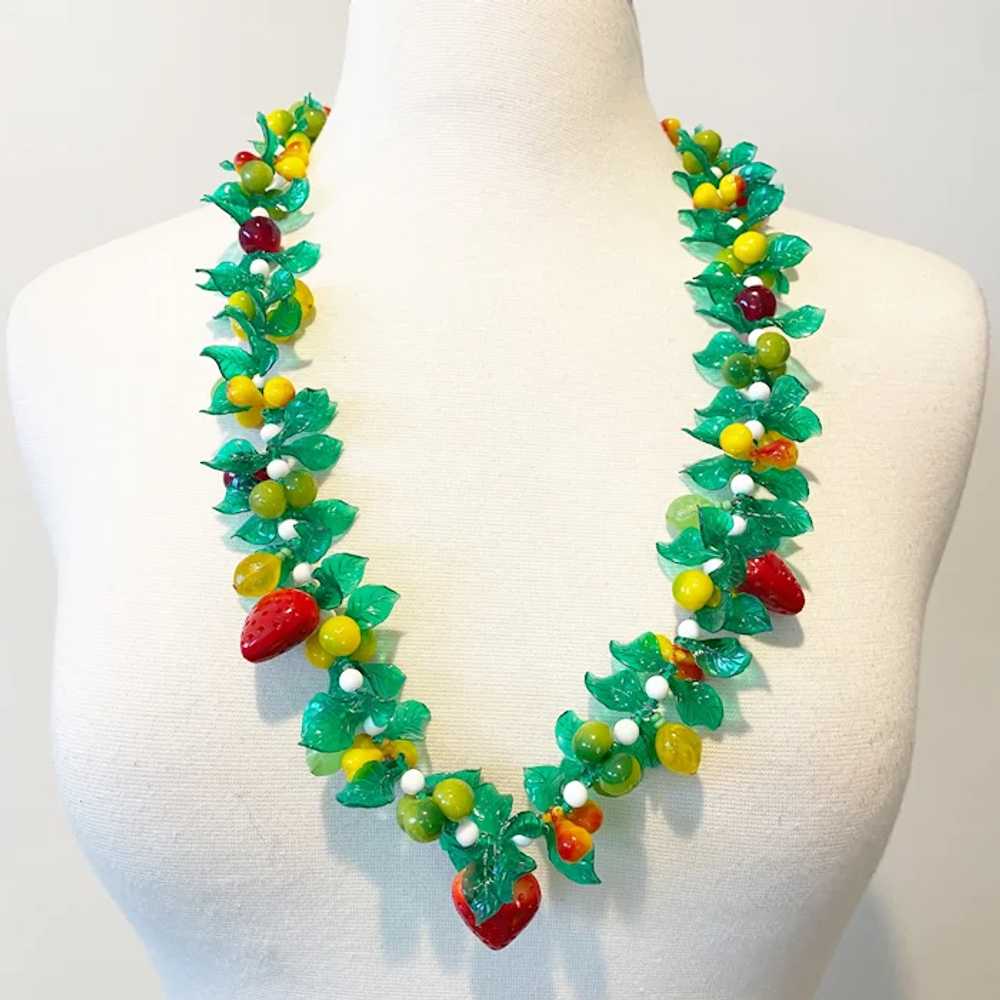 582 Set of Vintage Plastic Fruit Cluster Necklaces - image 7