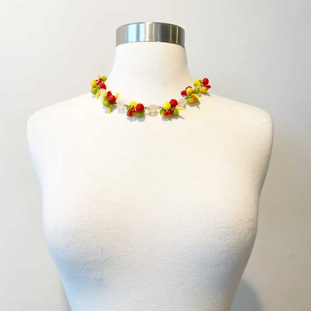 582 Set of Vintage Plastic Fruit Cluster Necklaces - image 8