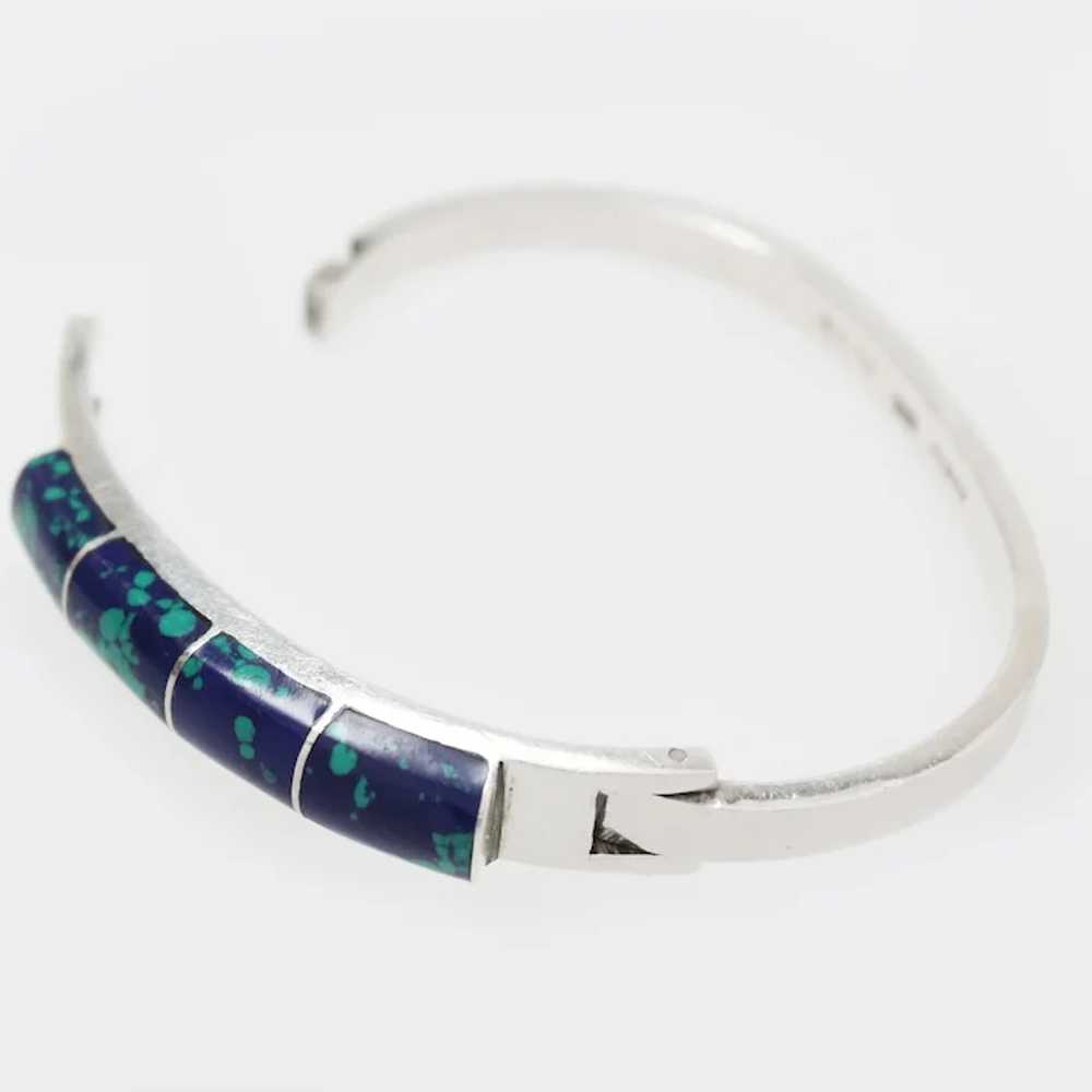 Modernist Lab Created Azurite Bracelet 950 Silver… - image 4