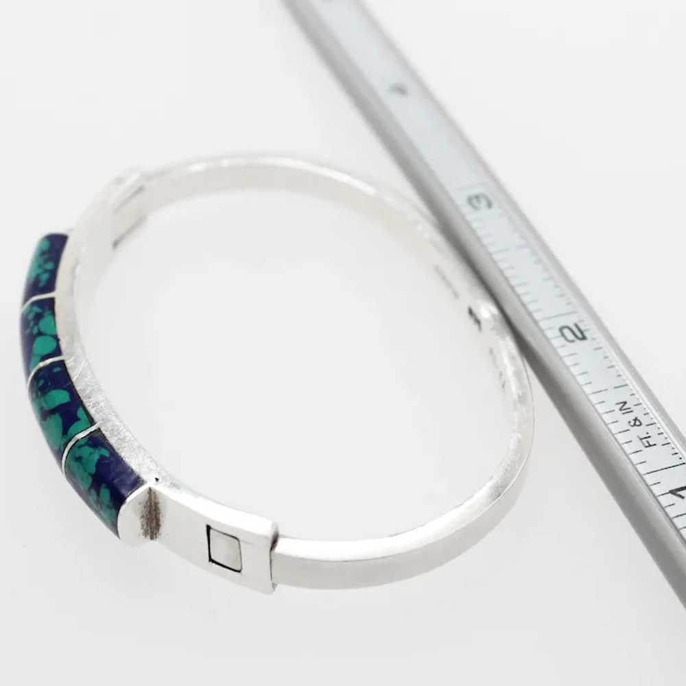 Modernist Lab Created Azurite Bracelet 950 Silver… - image 5