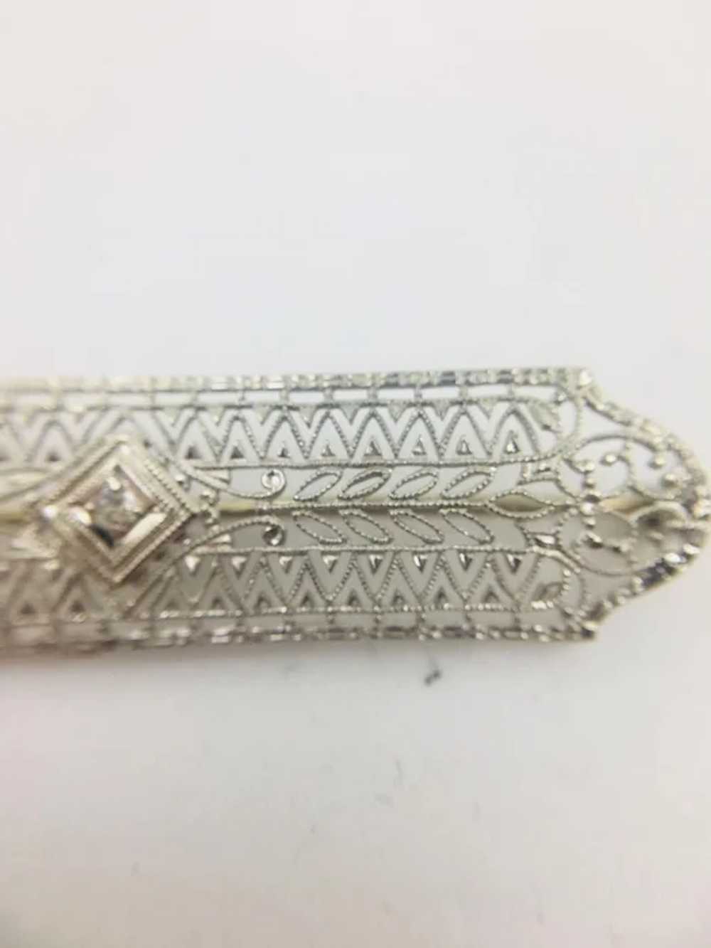 10K WG Vintage Repro Diamond Pin - image 3