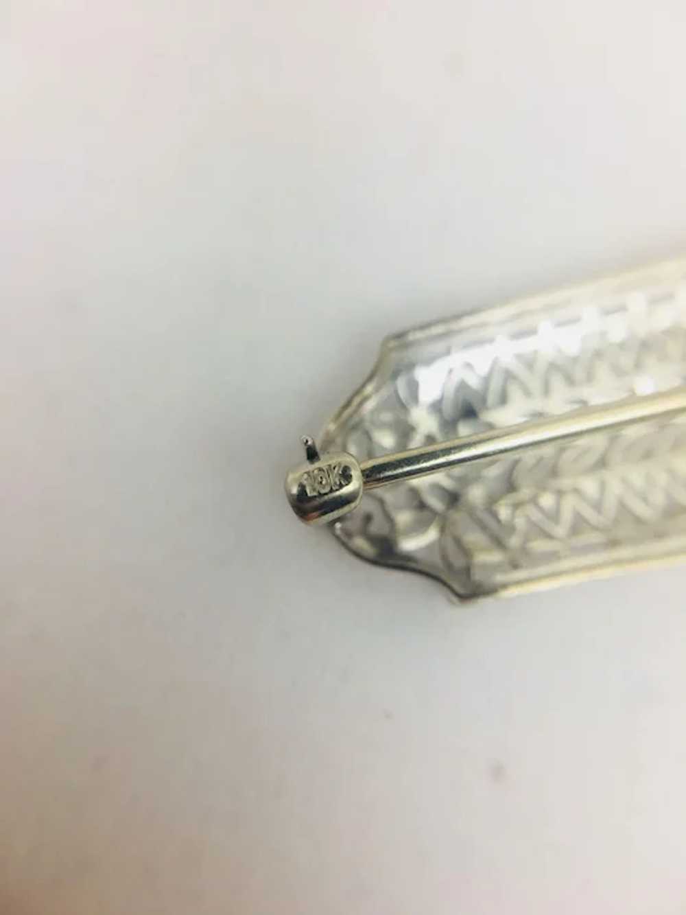 10K WG Vintage Repro Diamond Pin - image 4