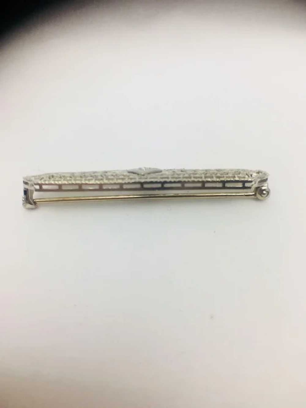 10K WG Vintage Repro Diamond Pin - image 5