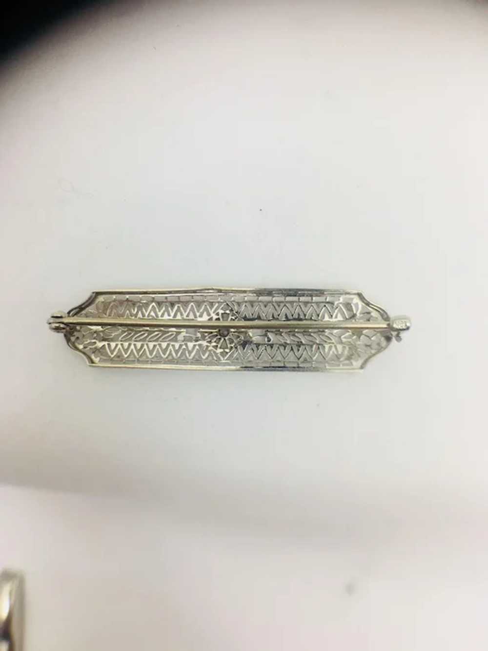 10K WG Vintage Repro Diamond Pin - image 6
