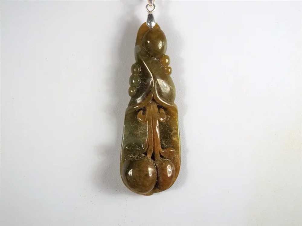Natural, Brown And Green, Jadeite Pendant, Sterli… - image 2