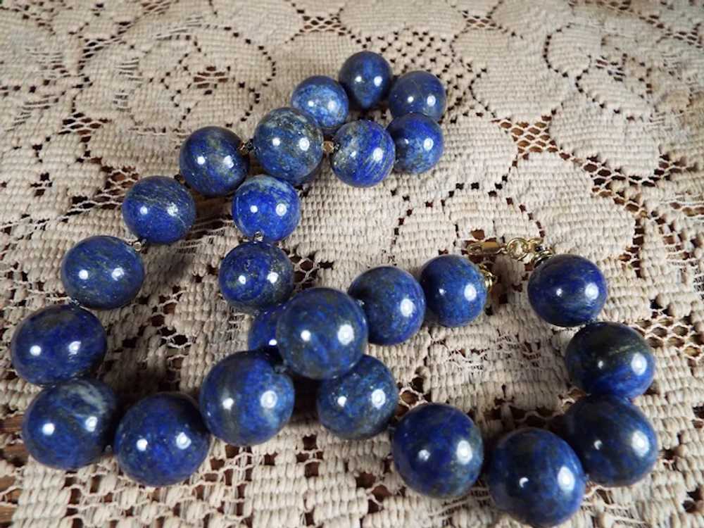 Natural, unprocessed, 17mm Lapis Lazuli Bead Neck… - image 5