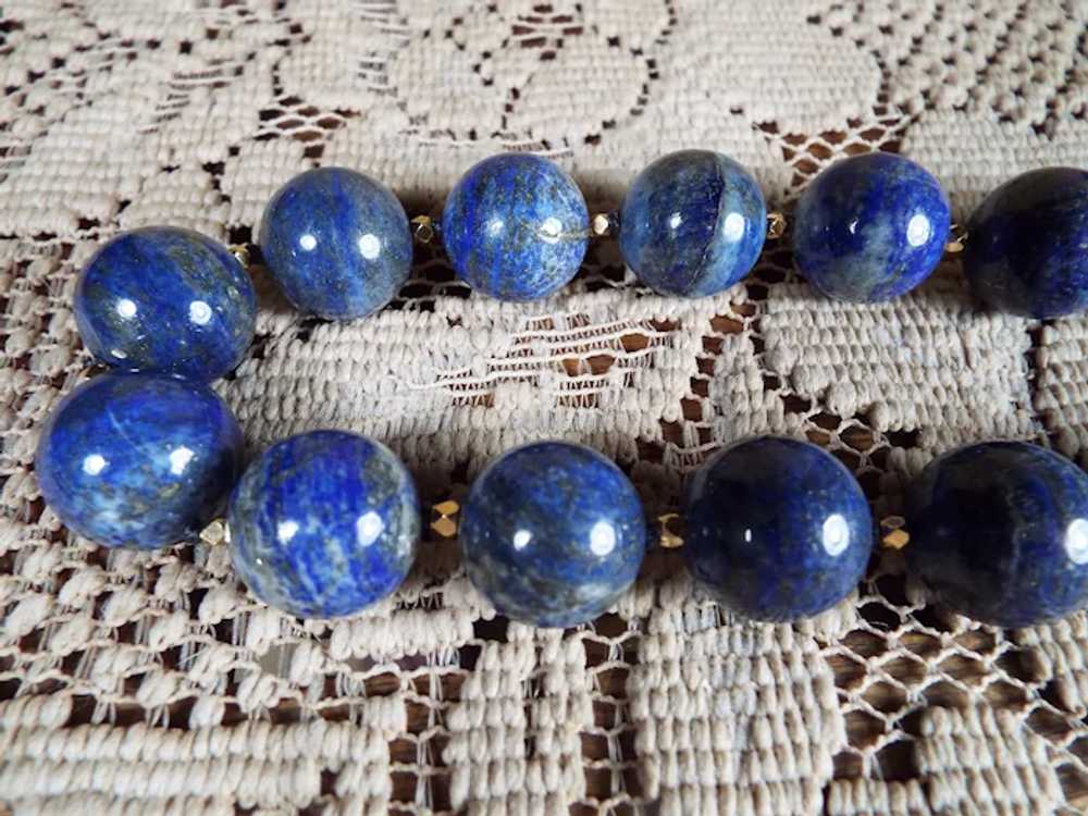Natural, unprocessed, 17mm Lapis Lazuli Bead Neck… - image 6