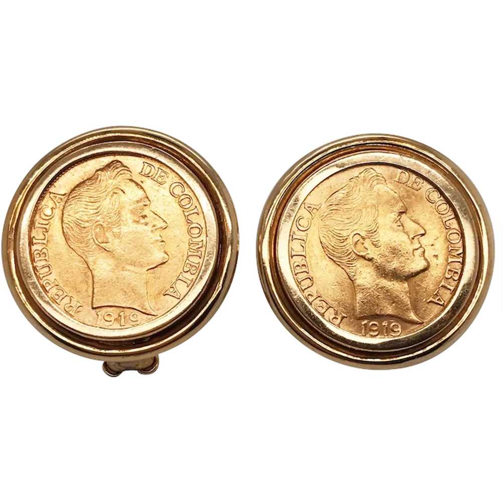 Gold Coin Earrings - image 1