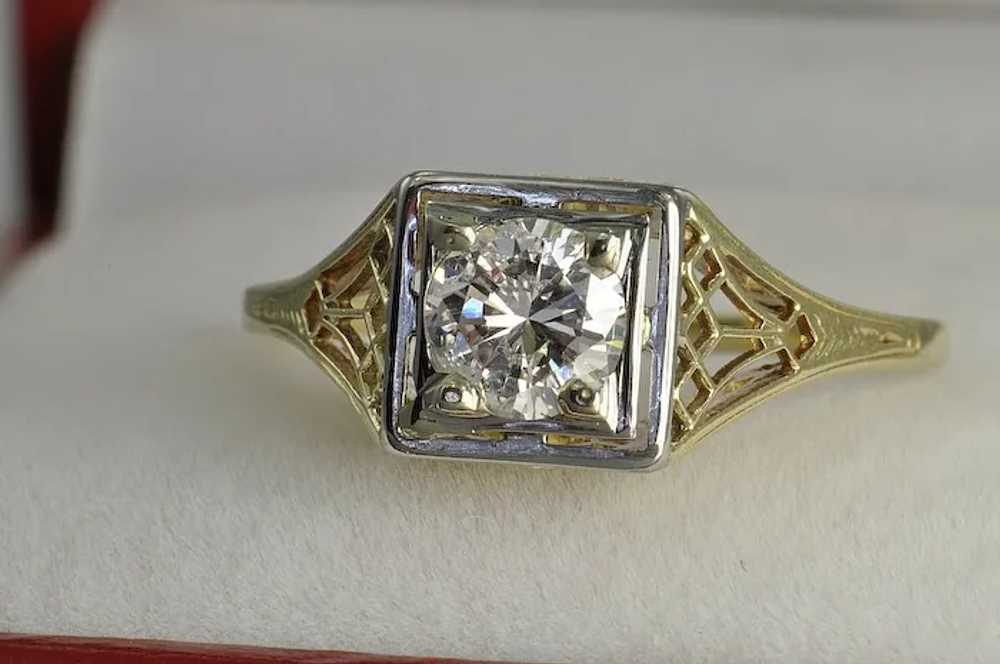 .50 Carat Vintage Diamond Wedding Ring - image 2