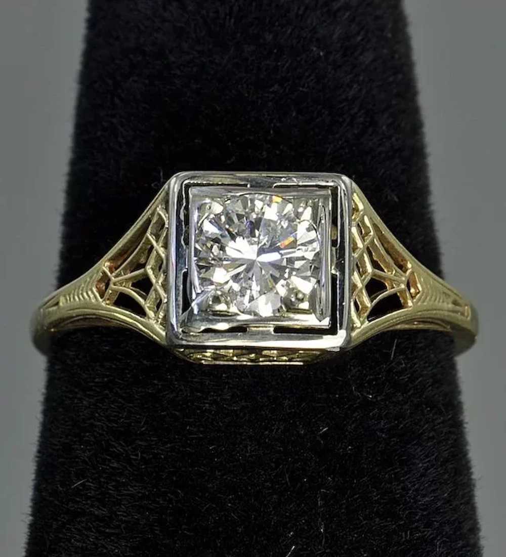 .50 Carat Vintage Diamond Wedding Ring - image 8