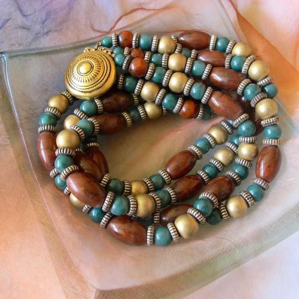 Vintage Ben-Amun Tribal Bead Choker Necklace - image 3