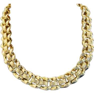 Vintage Napier Gold Tone Link Choker Necklace - image 1