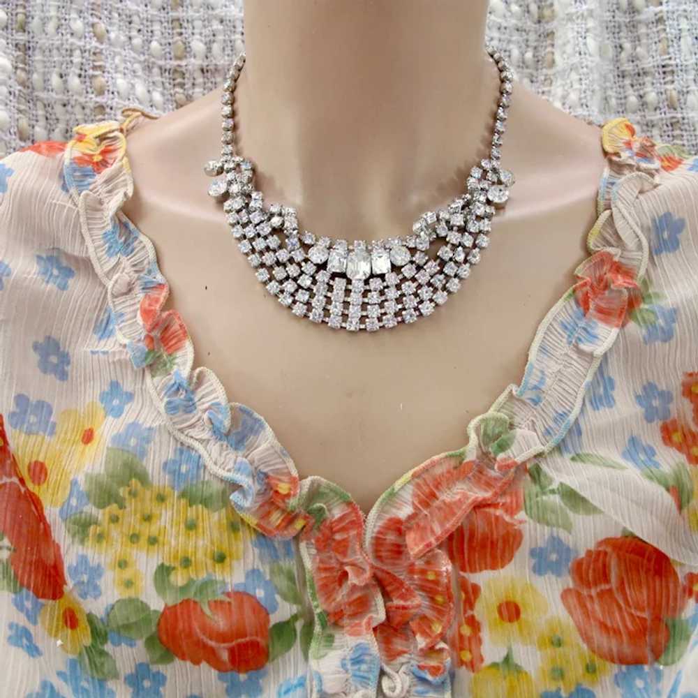 Vintage Icy Rhinestone Choker Necklace - image 11