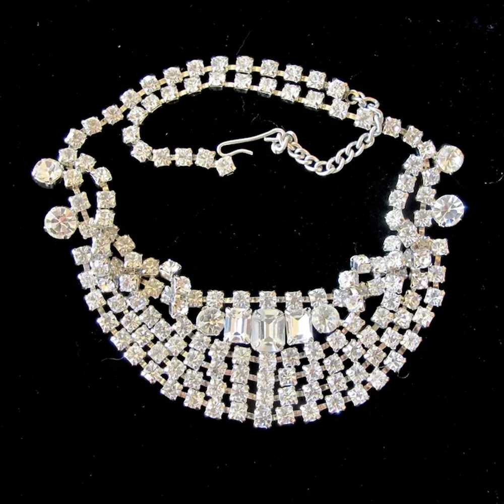 Vintage Icy Rhinestone Choker Necklace - image 3